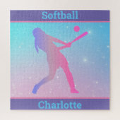 Girls Softball Pastel Puzzle Legpuzzel (Verticaal)