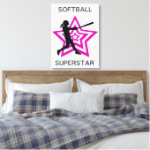 Girls Softball Superstar Canvas Afdruk (Insitu (Slaapkamer))