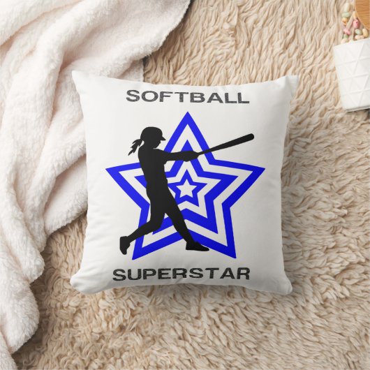 Girls Softball Superstar Custom Kussen (Deken)