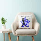 Girls Softball Superstar Custom Kussen (Stoel)