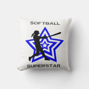 Girls Softball Superstar Custom Kussen