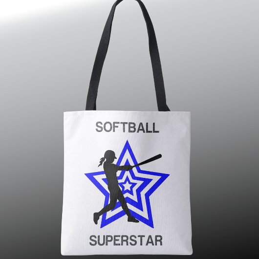 Girls Softball Superstar Custom Tote Bag