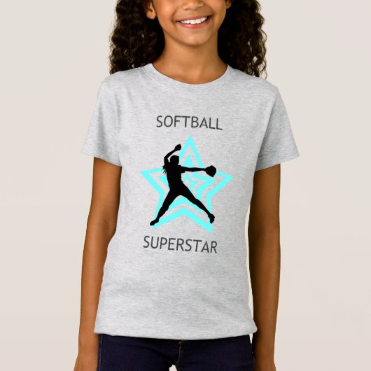 Girls Softball Superstar T-Shirt (Voorkant)