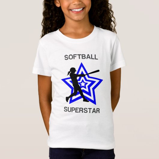 Girls Softball Superstar T-Shirt (Voorkant)