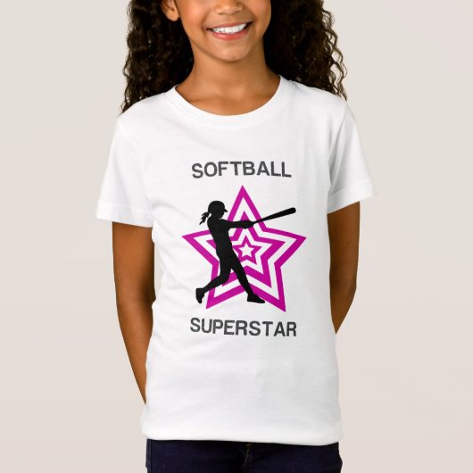 Girls Softball Superstar T-Shirt (Voorkant)