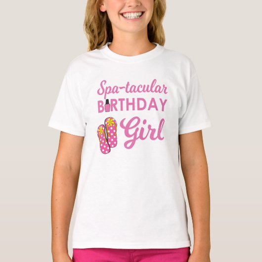 Girl's Spa Birthday Party T-shirt (Voorkant)
