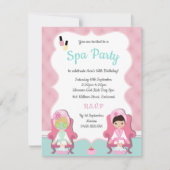 Girls Spa nodigt Pamper uit Uitnodiging (Voorkant)