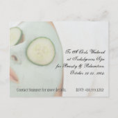 Girls Spa Weekend Uitnodiging Briefkaart (Achterkant)