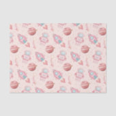 Girls Space Birthday Pink Astronaut Tissuepapier (Voorkant)