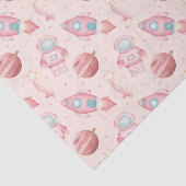 Girls Space Birthday Pink Astronaut Tissuepapier (Detail)