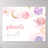 Girl's Space Photo Booth Sign Poster (Voorkant)