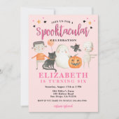 Girls Spooktacular Halloween Birthday Party Kaart (Voorkant)