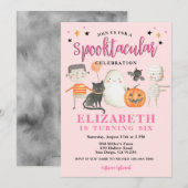 Girls Spooktacular Halloween Birthday Party Kaart (Voorkant / Achterkant)