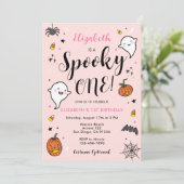 Girls Spooky One Halloween 1e verjaardag Kaart (Staand voorkant)