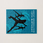 Girls Spy Party Teal Fingerprint Legpuzzel (Horizontaal)