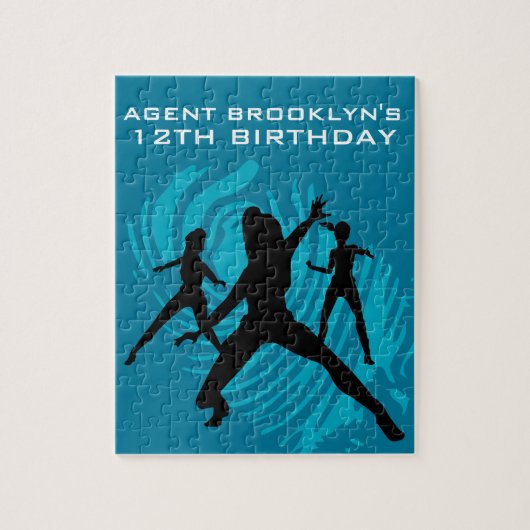 Girls Spy Party Teal Fingerprint Legpuzzel (Verticaal)