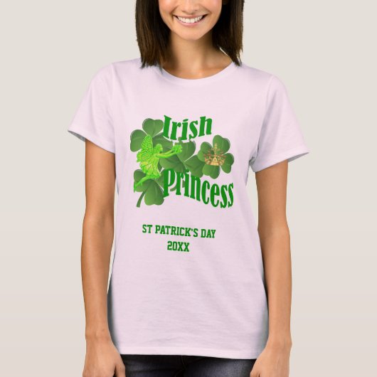 Girls St Patricks Day Irish Princess T-Shirt (Voorkant)