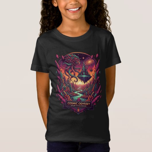 Girls Stellar Space Fantasy Cosmic Adventure T-shirt (Voorkant)