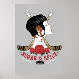 Girls Sugar en Spice Hockey Room Poster