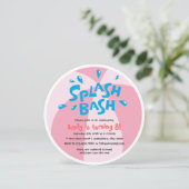 Girls Summer Splash Pool Birthday Kaart (Staand voorkant)