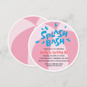 Girls Summer Splash Pool Birthday Kaart (Voorkant / Achterkant)