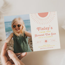 Girl's Sun Birthday Invitation | Foto Sun