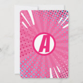 Girl's superheld Comic Photo Birthday Invitation Kaart (Achterkant)