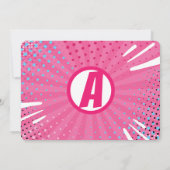 Girl's superheld Comic Photo Birthday Invitation Kaart (Achterkant)