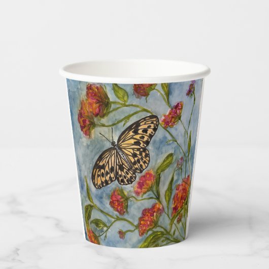 Girls Sweet Butterfly Birthday Paper cup Papieren Bekers (Achterkant)