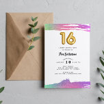 Girls Sweet Sixteen 16e verjaardag Foto Kaart<br><div class="desc">Een kleurrijke leuke foto 16e verjaardagsfeestdag voor haar zoete zestien verjaardagsfeestje. Pas aan met foto op de voorzijde en partijdetails op de rug.</div>