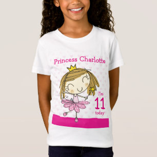 GIRLS T-SHIRT Age 11 prinses 11th Birthday