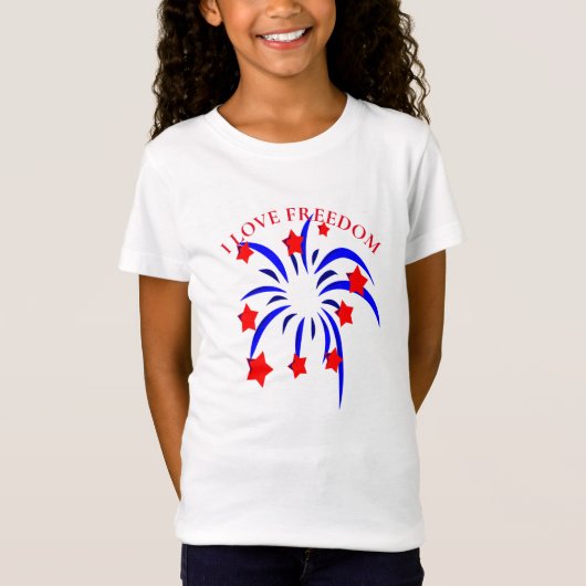 Girls T-Shirt-Patriotic T-Shirt (Voorkant)
