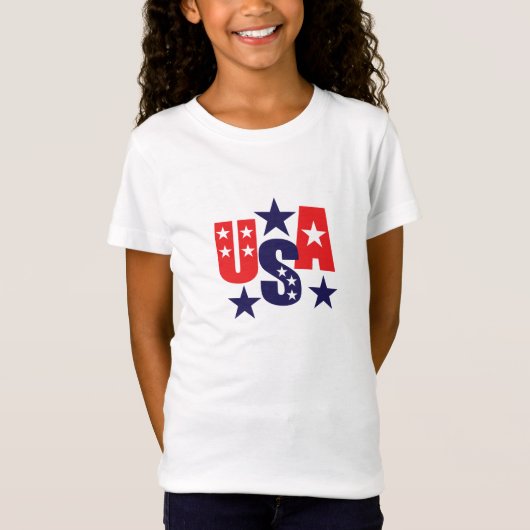 Girls T-Shirt-Patriotic T-Shirt (Voorkant)