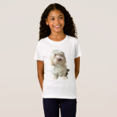 Girl's Tee Shirt Havanese Hond (Voorkant volledig)