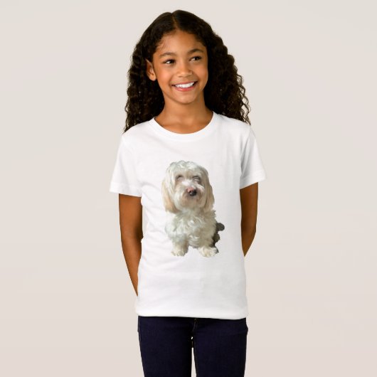 Girl's Tee Shirt Havanese Hond (Voorkant volledig)