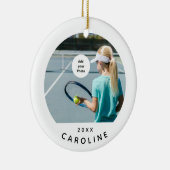 Girls Tennis Player Photo Afbeelding Name Year Dat Keramisch Ornament (Rechts)