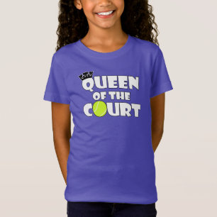 Girls Tennis Queen of the Court Cute Tennis Player T-shirt
