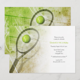 Girl's tennisfeestje kaart