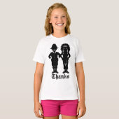 Girl's Thanksgiving T-shirt Kind's Holiday Shirt (Voorkant volledig)