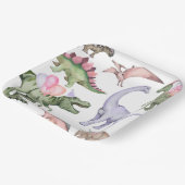 Girl's Three-Rex Party Papieren Borden Papieren Bordje (Gebogen)