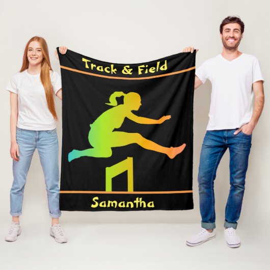 Girl's Track and Field Fleece Blanket Deken (In situ)