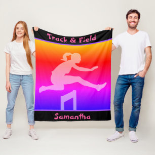 Girl's Track and Field Fleece Blanket Deken