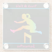 Girls Track and Field Glazen Onderzetter (Achterkant)