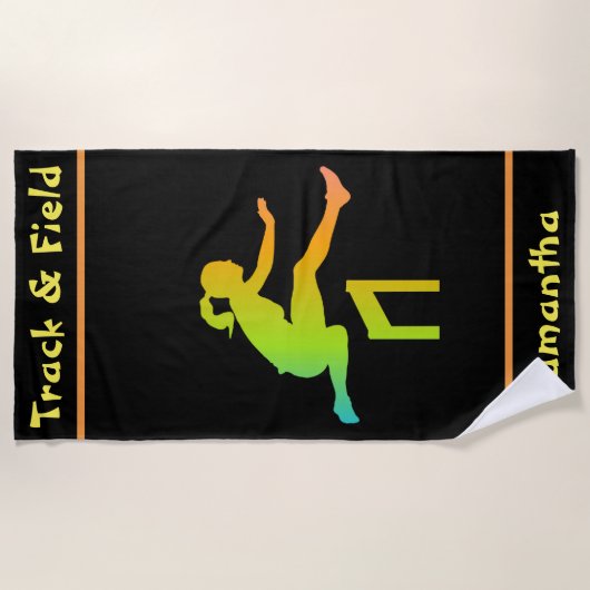 Girls Track en Field Beach Towel Strandlaken (Voorkant)