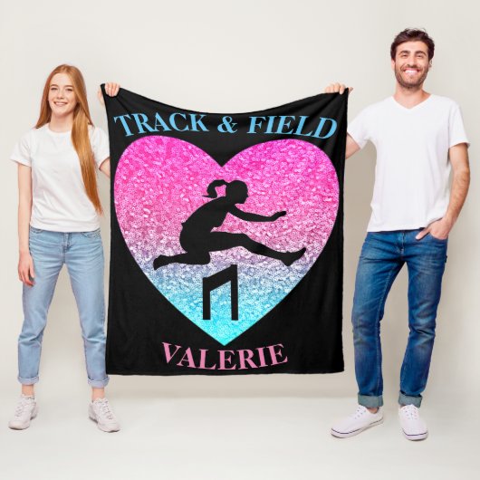 Girls Track & Field Fleece Blanket Deken (In situ)