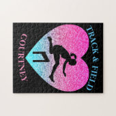 Girls Track & Field Heart Jigzaag Puzzle Legpuzzel (Horizontaal)