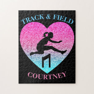 Girls Track & Field Heart Jigzaag Puzzle Legpuzzel