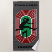 Girls Track & Field Hurdling Beach Towel Strandlaken (Voorkant)