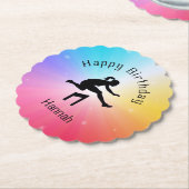 Girls Track & Field Rainbow Stars Kartonnen Onderzetters (Gekanteld)