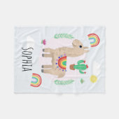 Girls Trendy and Modern Rainbow Llama Alpaca Fleece Deken (Voorkant (Horizontaal))